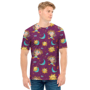 Cute Cartoon Sagittarius Pattern Print Men's T-Shirt