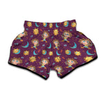 Cute Cartoon Sagittarius Pattern Print Muay Thai Boxing Shorts