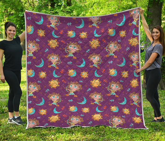 Cute Cartoon Sagittarius Pattern Print Quilt