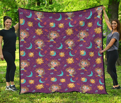 Cute Cartoon Sagittarius Pattern Print Quilt