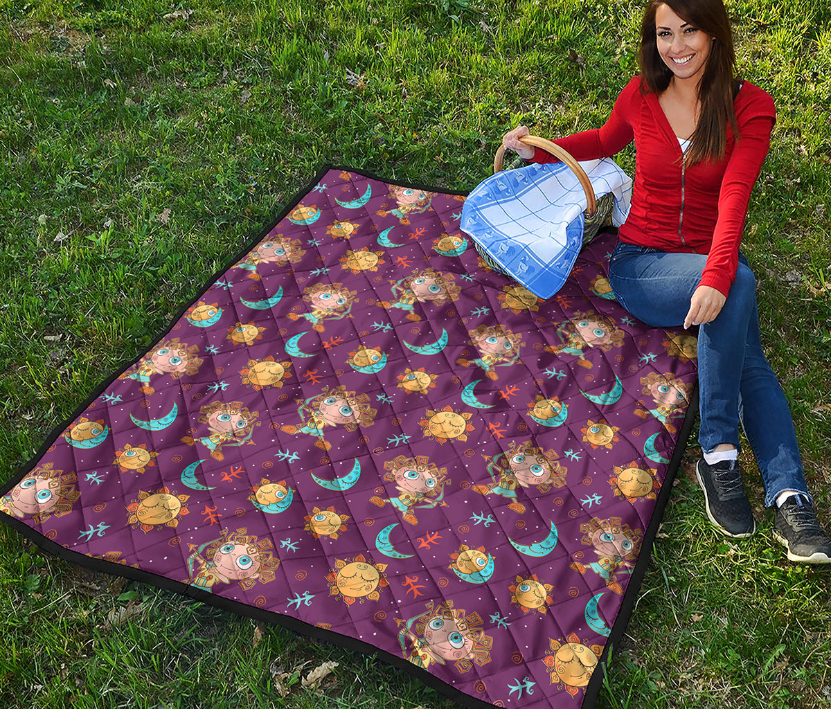 Cute Cartoon Sagittarius Pattern Print Quilt