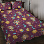 Cute Cartoon Sagittarius Pattern Print Quilt Bed Set