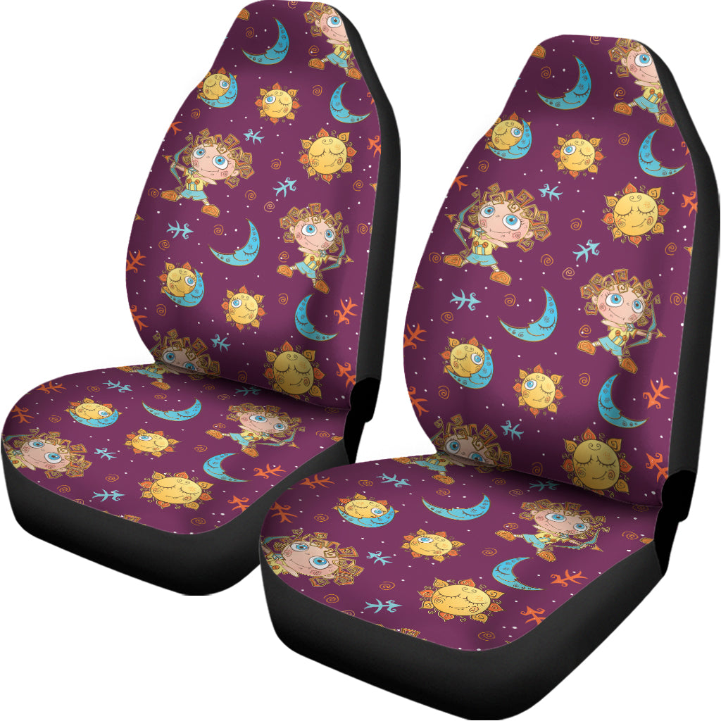 Cute Cartoon Sagittarius Pattern Print Universal Fit Car Seat Covers