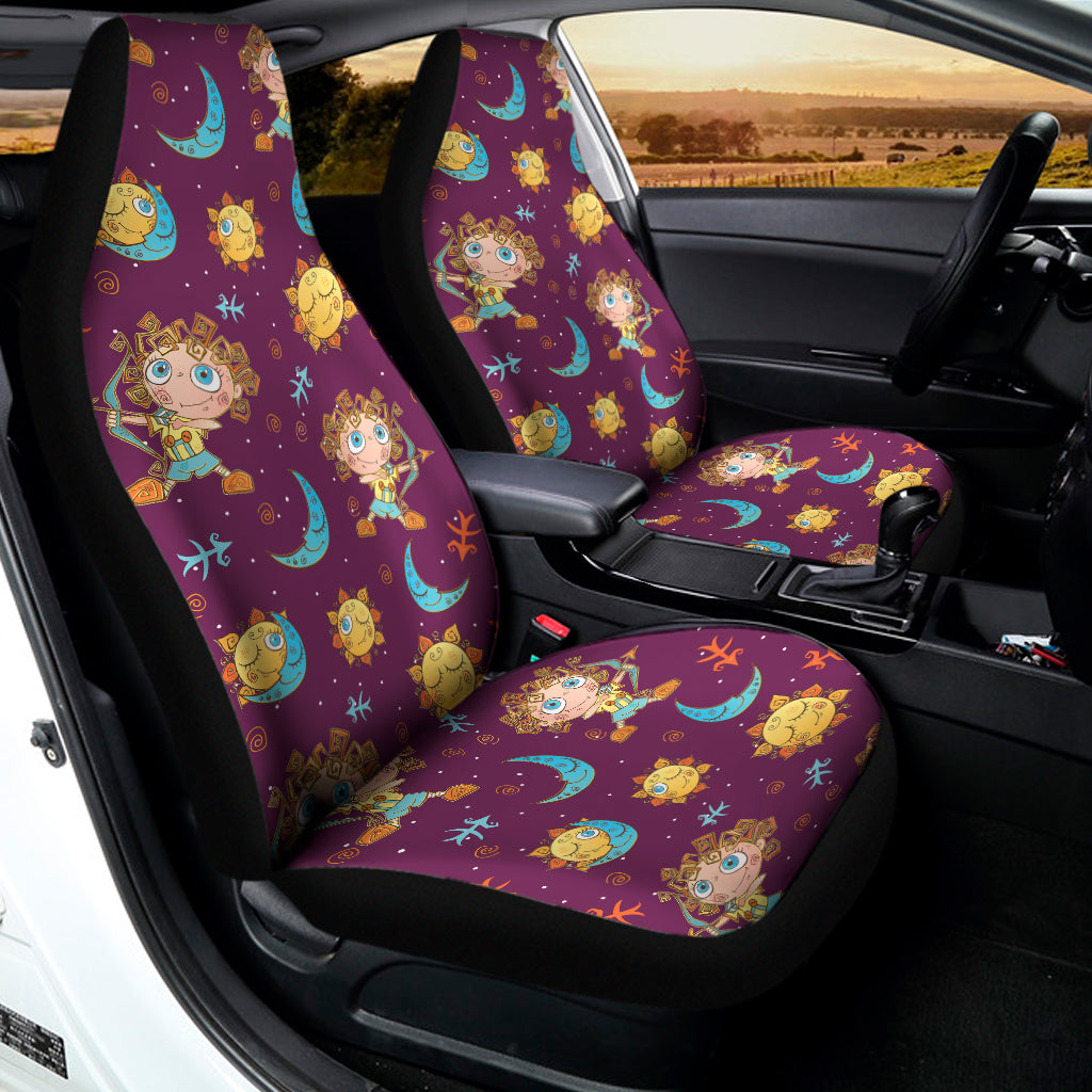 Cute Cartoon Sagittarius Pattern Print Universal Fit Car Seat Covers