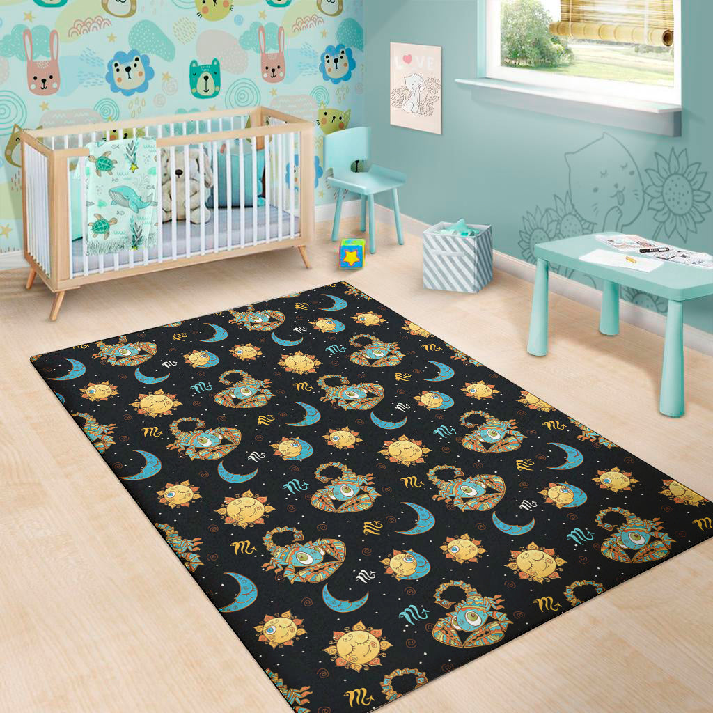 Cute Cartoon Scorpio Pattern Print Area Rug
