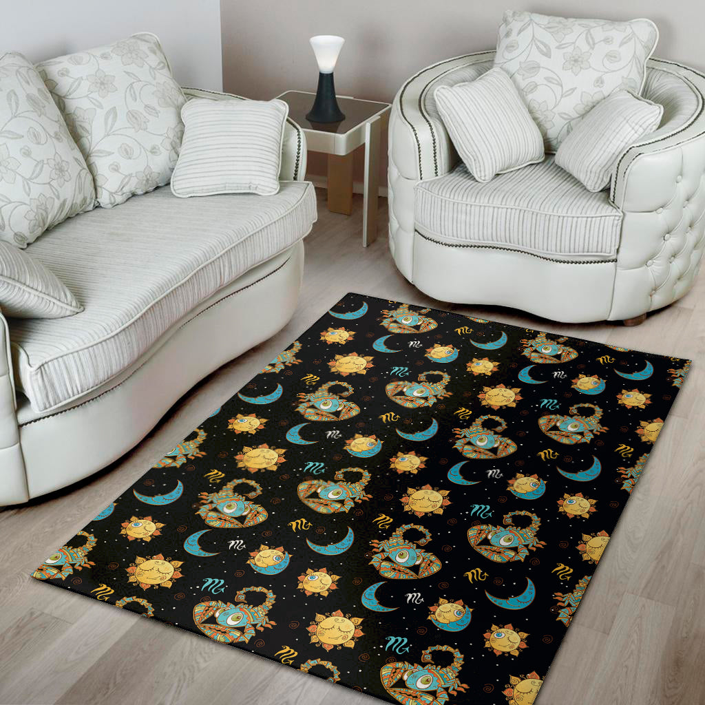 Cute Cartoon Scorpio Pattern Print Area Rug