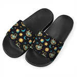 Cute Cartoon Scorpio Pattern Print Black Slide Sandals