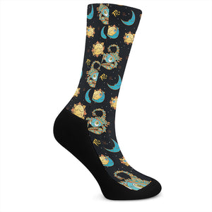 Cute Cartoon Scorpio Pattern Print Crew Socks