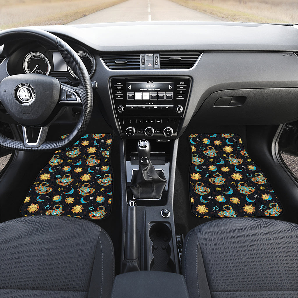 Cute Cartoon Scorpio Pattern Print Front and Back Car Floor Mats