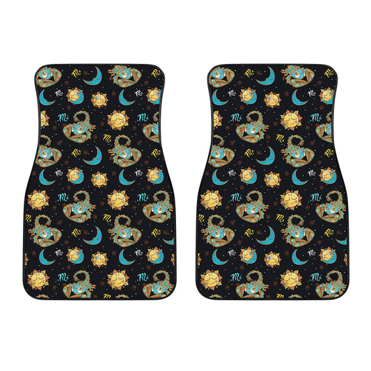 Cute Cartoon Scorpio Pattern Print Front Car Floor Mats