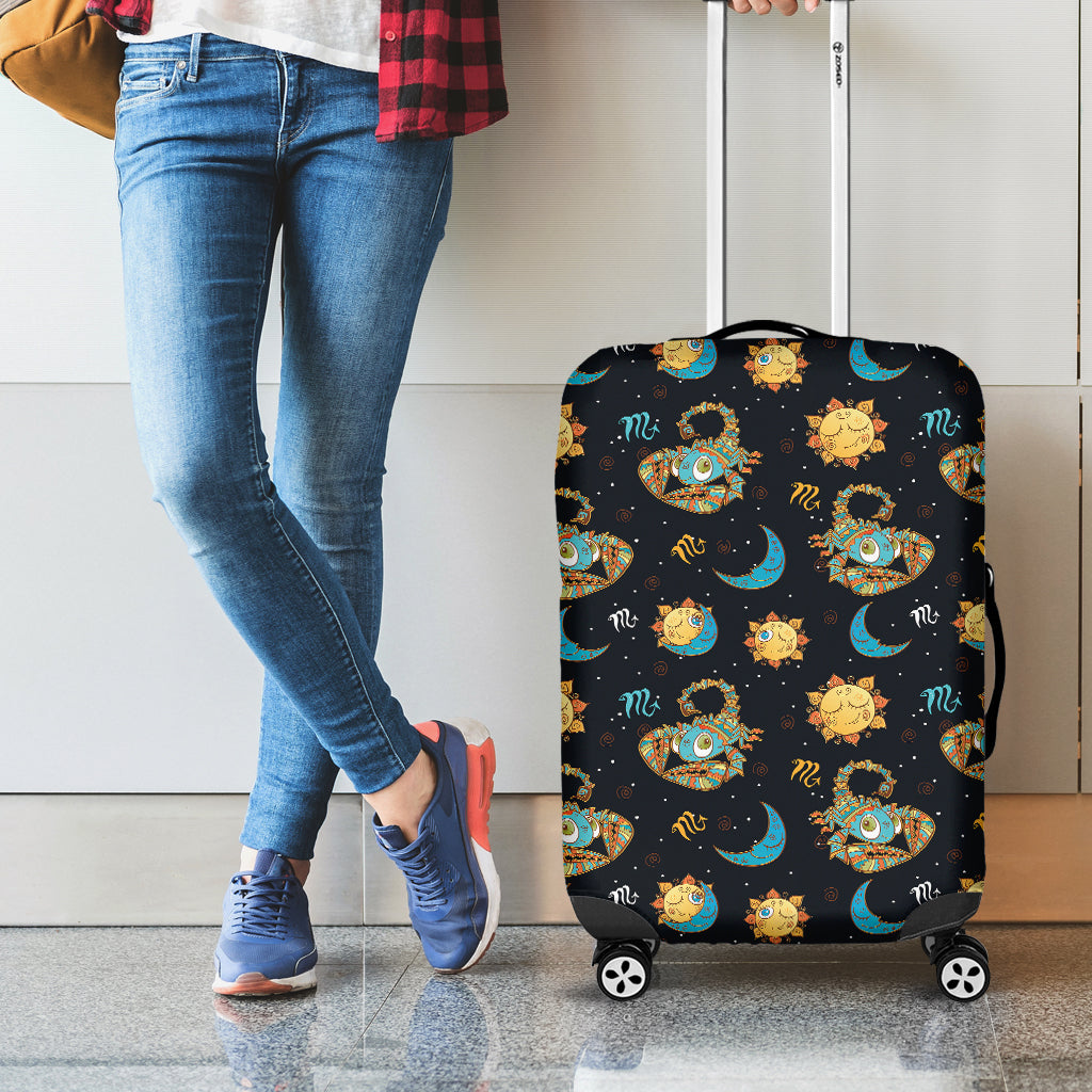 Cute Cartoon Scorpio Pattern Print Luggage Cover