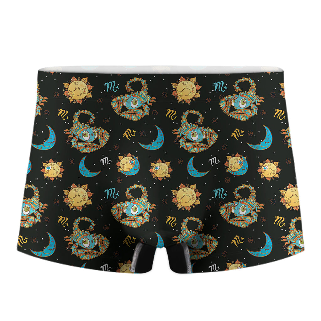 Cute Cartoon Scorpio Pattern Print Men's Boxer Briefs