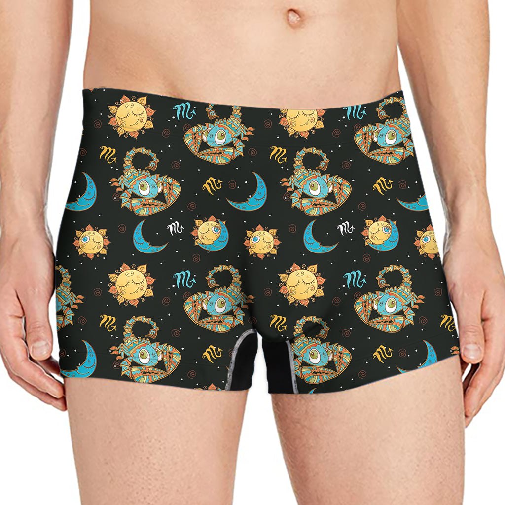 Cute Cartoon Scorpio Pattern Print Men's Boxer Briefs
