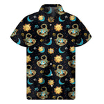 Cute Cartoon Scorpio Pattern Print Men's Short Sleeve Shirt