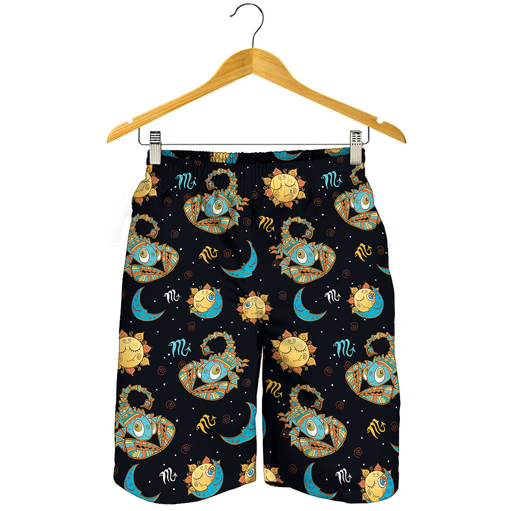 Cute Cartoon Scorpio Pattern Print Men's Shorts