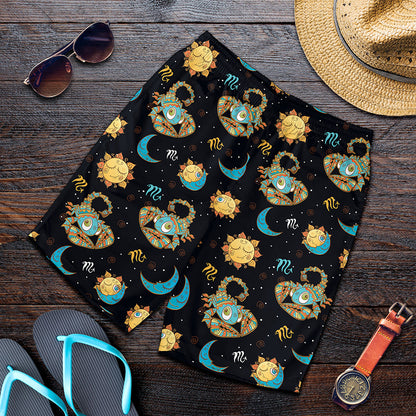 Cute Cartoon Scorpio Pattern Print Men's Shorts
