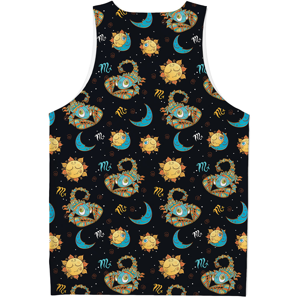 Cute Cartoon Scorpio Pattern Print Men's Tank Top
