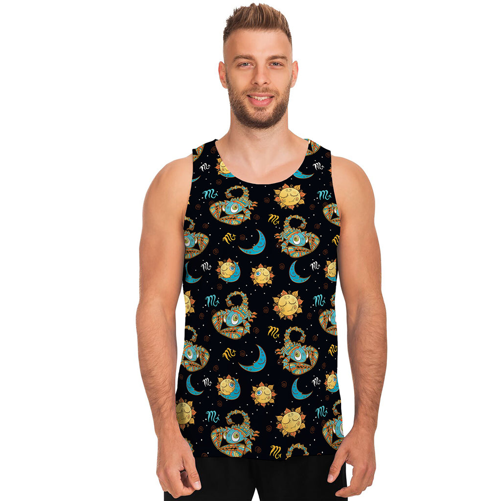 Cute Cartoon Scorpio Pattern Print Men's Tank Top