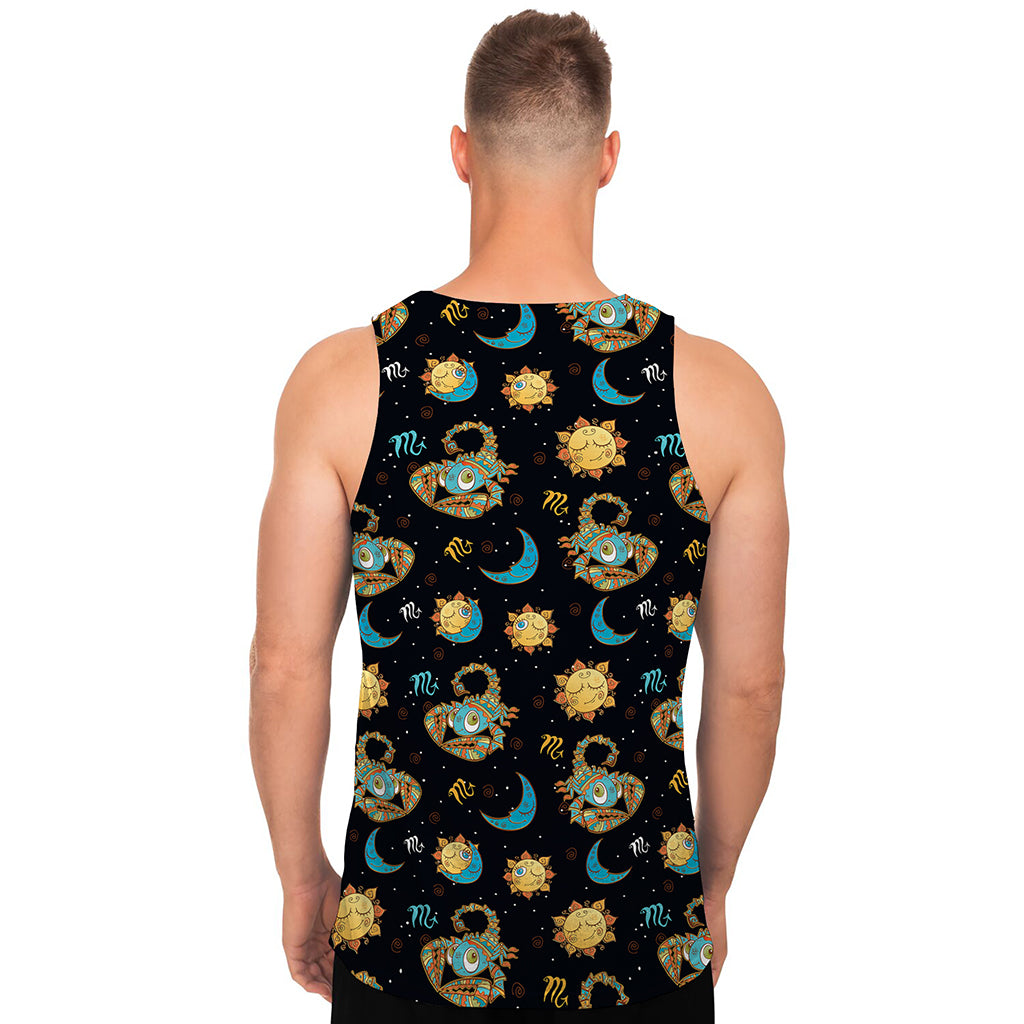 Cute Cartoon Scorpio Pattern Print Men's Tank Top