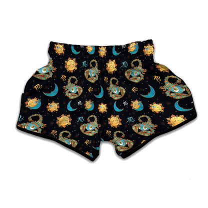 Cute Cartoon Scorpio Pattern Print Muay Thai Boxing Shorts