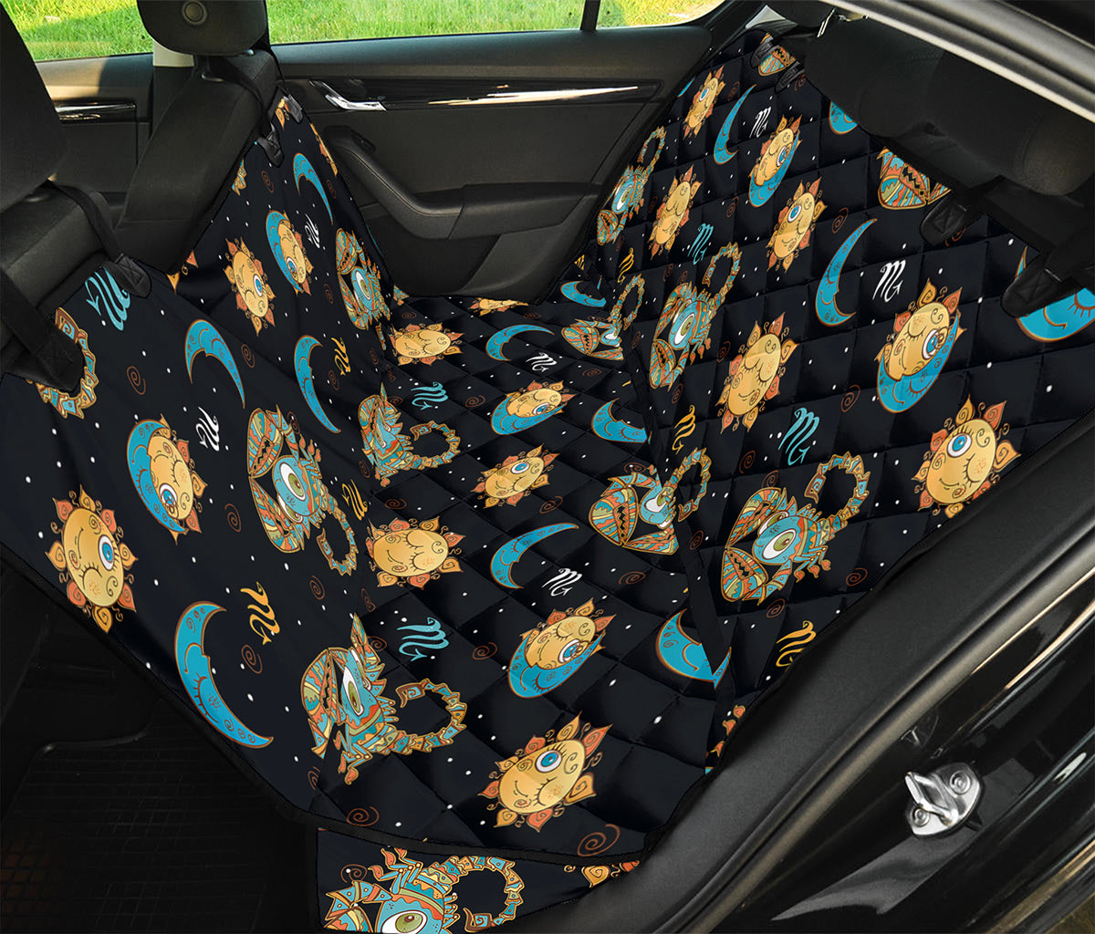 Cute Cartoon Scorpio Pattern Print Pet Car Back Seat Cover