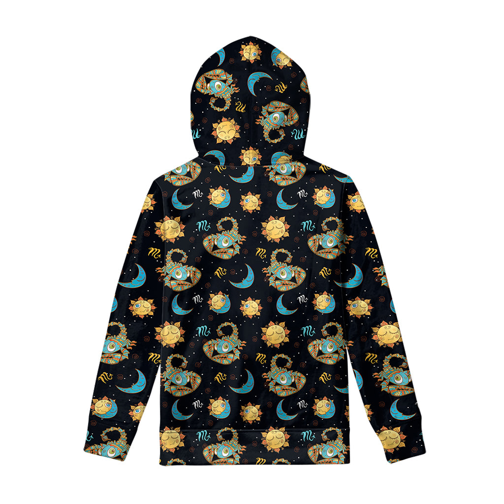 Cute Cartoon Scorpio Pattern Print Pullover Hoodie