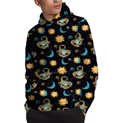 Cute Cartoon Scorpio Pattern Print Pullover Hoodie