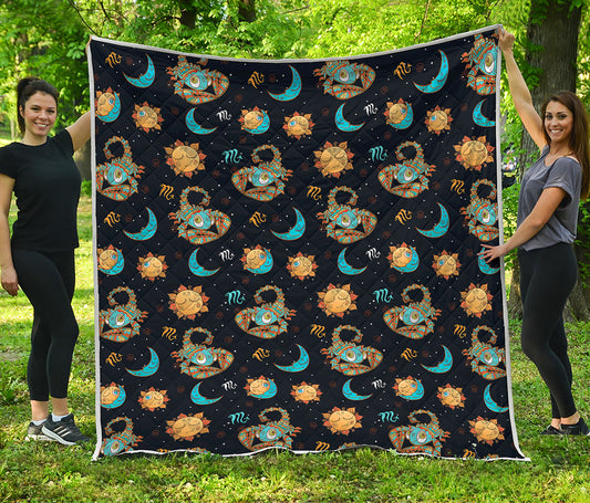 Cute Cartoon Scorpio Pattern Print Quilt