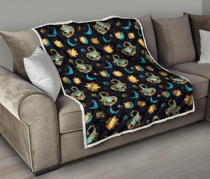 Cute Cartoon Scorpio Pattern Print Quilt