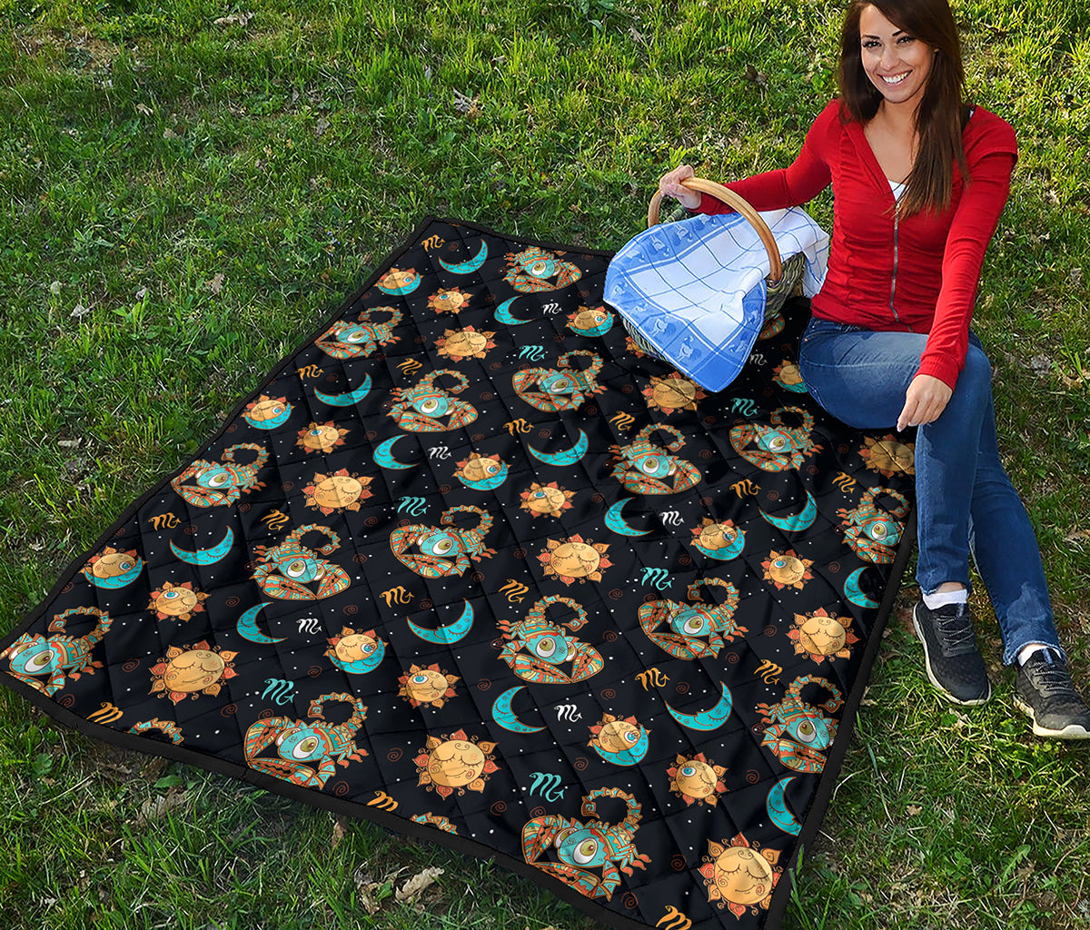 Cute Cartoon Scorpio Pattern Print Quilt
