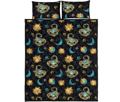 Cute Cartoon Scorpio Pattern Print Quilt Bed Set