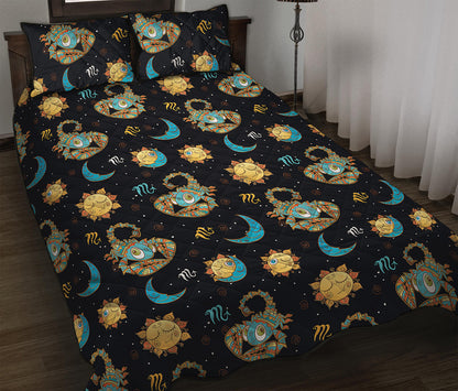 Cute Cartoon Scorpio Pattern Print Quilt Bed Set
