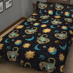 Cute Cartoon Scorpio Pattern Print Quilt Bed Set