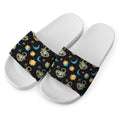 Cute Cartoon Scorpio Pattern Print White Slide Sandals