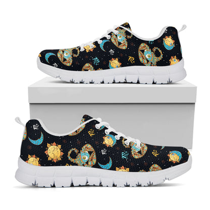 Cute Cartoon Scorpio Pattern Print White Sneakers