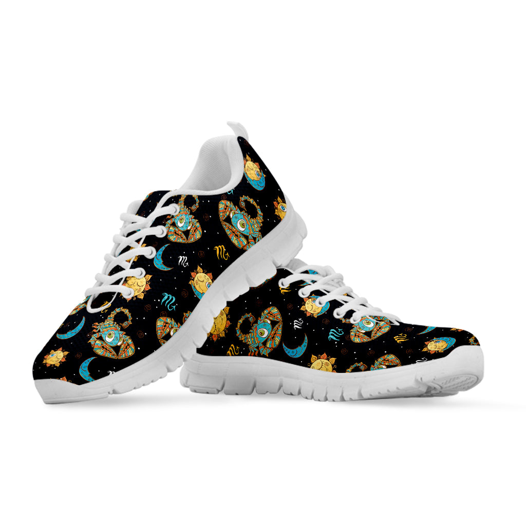 Cute Cartoon Scorpio Pattern Print White Sneakers