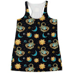 Cute Cartoon Scorpio Pattern Print Women's Racerback Tank Top