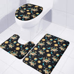 Cute Cartoon Taurus Pattern Print 3 Piece Bath Mat Set