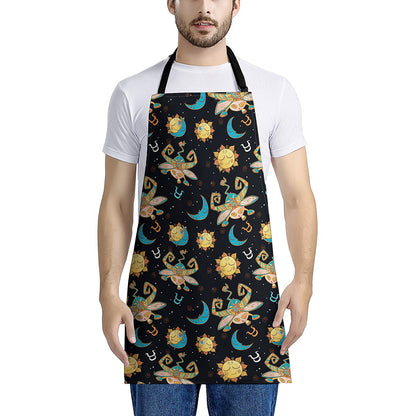 Cute Cartoon Taurus Pattern Print Apron