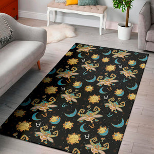 Cute Cartoon Taurus Pattern Print Area Rug