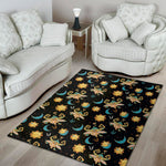 Cute Cartoon Taurus Pattern Print Area Rug