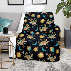 Cute Cartoon Taurus Pattern Print Blanket