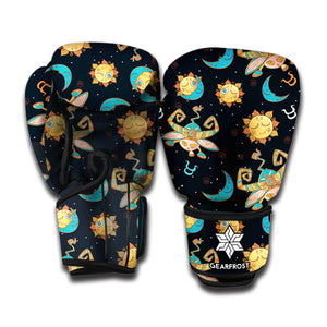 Cute Cartoon Taurus Pattern Print Boxing Gloves