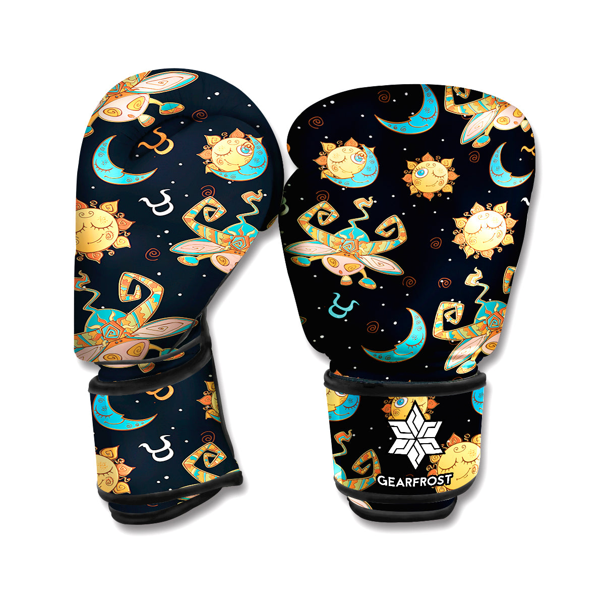 Cute Cartoon Taurus Pattern Print Boxing Gloves