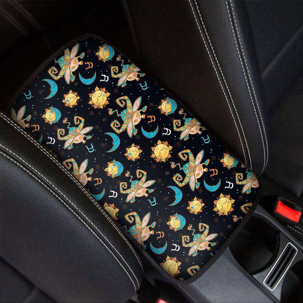 Cute Cartoon Taurus Pattern Print Car Center Console Cover