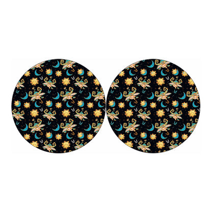 Cute Cartoon Taurus Pattern Print Car Coasters