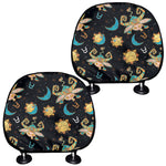 Cute Cartoon Taurus Pattern Print Car Headrest Covers