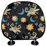 Cute Cartoon Taurus Pattern Print Car Headrest Covers