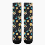 Cute Cartoon Taurus Pattern Print Crew Socks