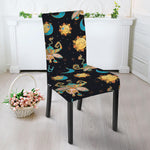 Cute Cartoon Taurus Pattern Print Dining Chair Slipcover